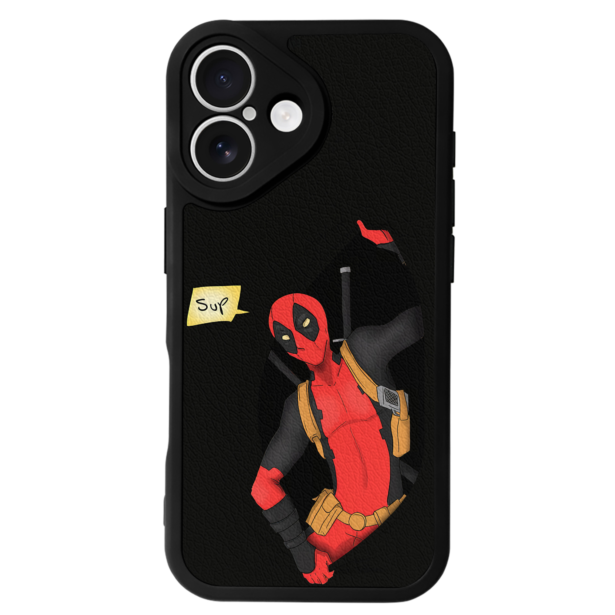 （画像用） Deadpool デッドプール 【iPhone 16シリーズ対応】シリコンスマホケース（レザー調） 材質：シリコン